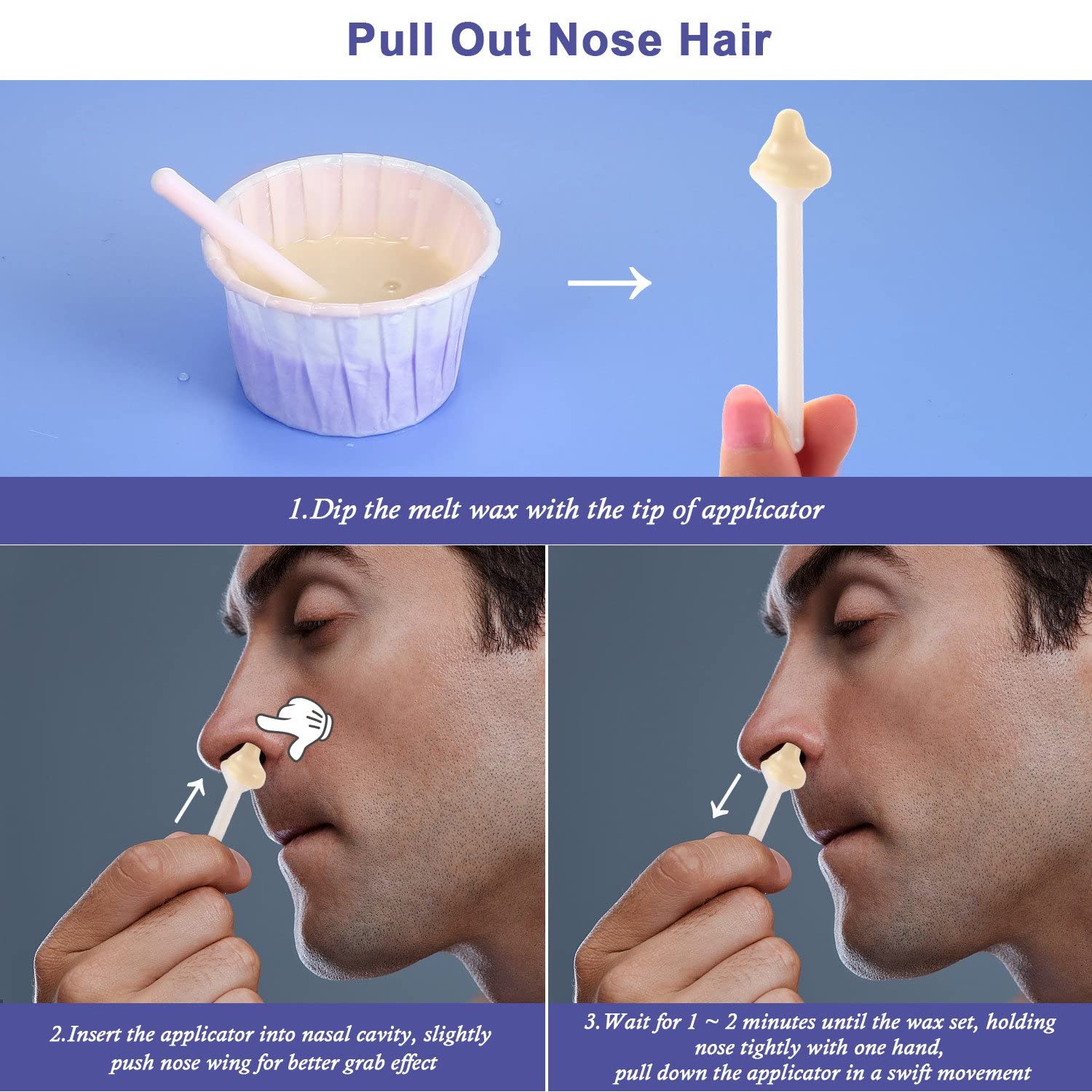 Nose Wax Kit for Men and Women, Nose Hair Removal Wax for Charmonic (50 grams / 10 times usage count)