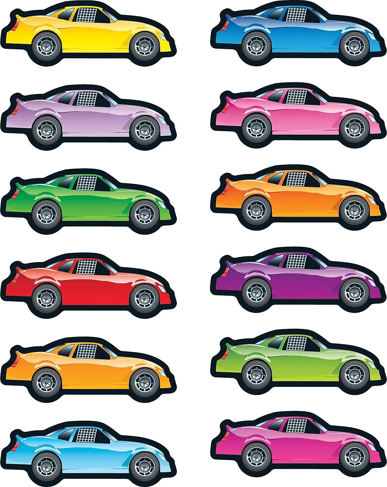 Mua Carson Dellosa 72 Race Car Stickers for Kids, 6 Sheets of Colorful ...