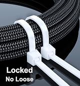 Qrity 200pk 3.6mm x 250mm White Nylon Cable Ties Self-Locking Zip Wraps view 7