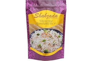 Shahzada Supreme Basmati Rice (02 Lbs.) – Extra Long Grain, Slender and Non-Sticky Grain for Ultimate Dining Experience, Non-GMO, Vegan, Gluten Free, Soy Free, No Cholesterol, Resealable Zip-Lock Bag – Extra Long Grain Basmati Rice 02 Pound Packing