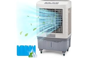 Winado Portable Swamp Cooler w/Wheels, 4118 CFM Evaporative Air Cooler w/ 13.2 Gallon Water Tank, 3-in-1 Cooling Fan with 3 Speed & Auto Oscillation for Home & Commercial 80W