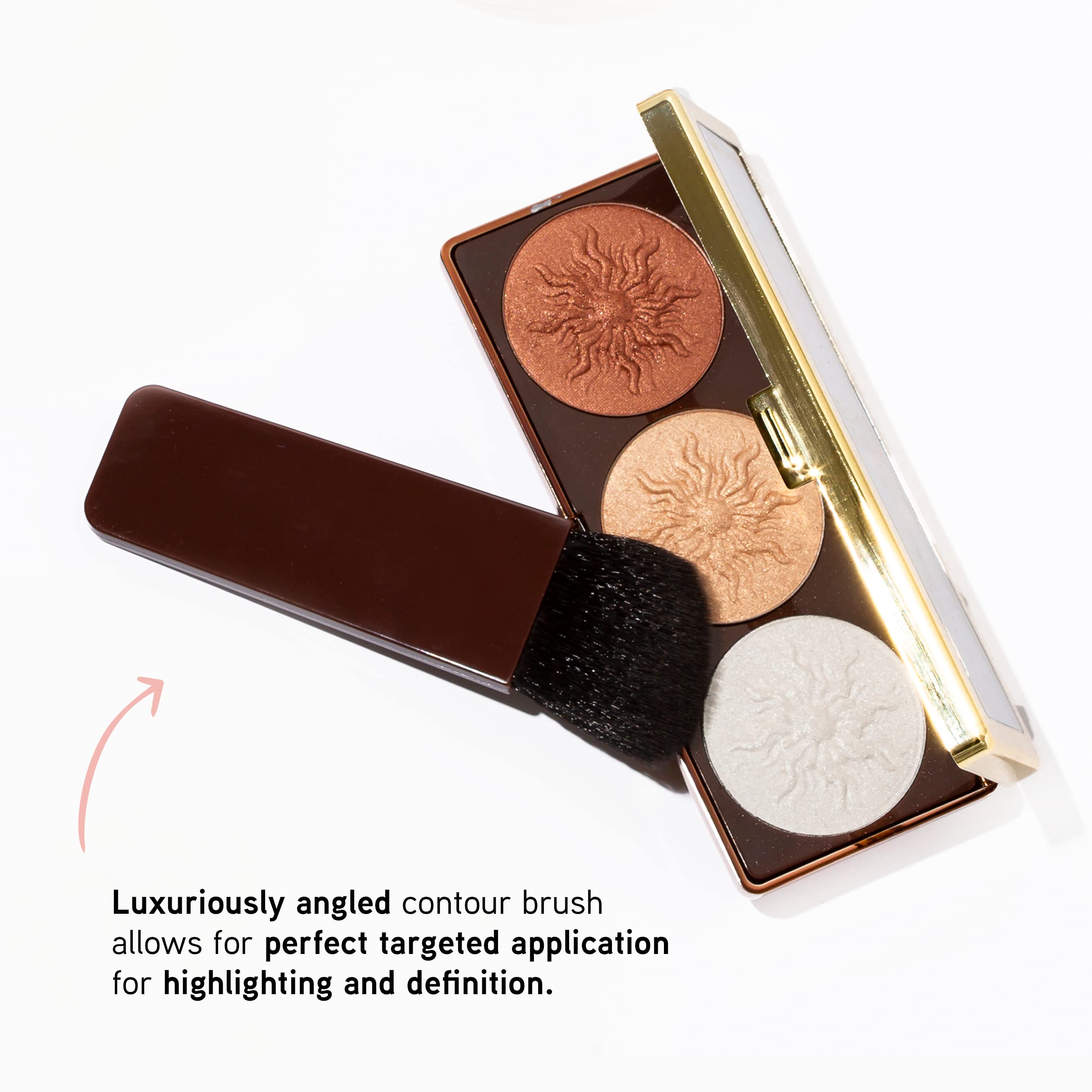 Physicians Formula Bronze Booster Highlight & Contour Palette with Brush, Blendable & Buildable Finish - Shimmer Glow