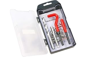 SECFANYA Highking Tool Thread Repair Kit, M10 x 1.25 mm Metric Thread Repair Insert Kit Compatible Hand Tool Set for Auto Repairing (M10X1.25)
