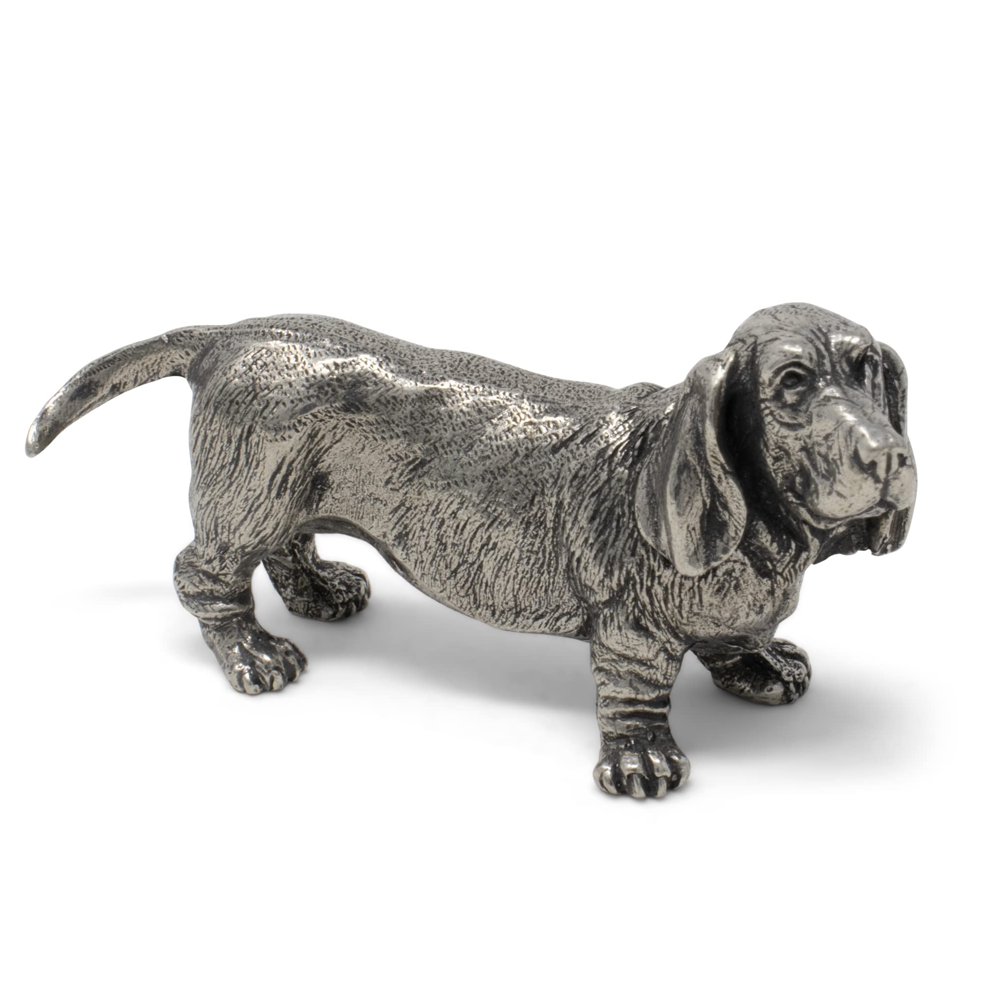 DANFORTH – Basset Hound Figurine – Handcrafted Pewter Dog Figurine – 1 ¼” Tall x 2 ¼” Long – Made in USA