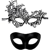 Erythem Couples Masquerade Mask Set - Venetian Party Masks for Women & Men - Halloween Costume & Mardi Gras