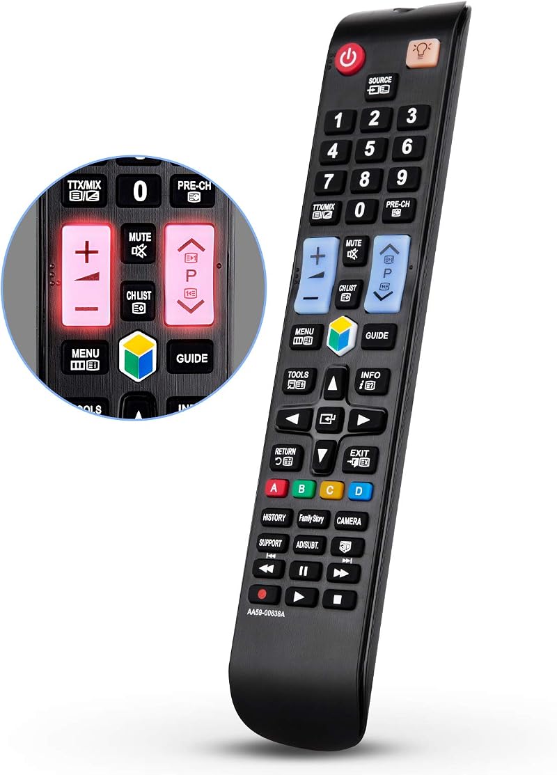 YOSUN Replacement for Samsung TV Remote, Universal, Illuminated Buttons, No