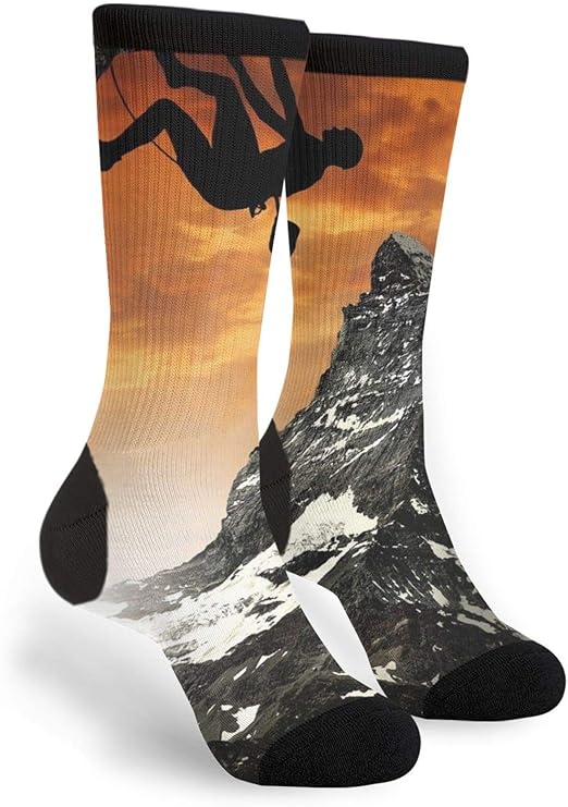 Amazing Mountain Climbing Luminous Landscape Unisex Funny Crazy Socks