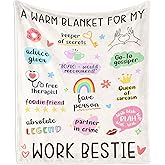 Mubpean Work Besties Gifts for Women Blanket 60"x50", Appreciation Gifts for Coworkers, Co Worker Gift for Woman, Christmas Birthday Farewell Present Ideas for Colleague Best Friend Sister Blankets