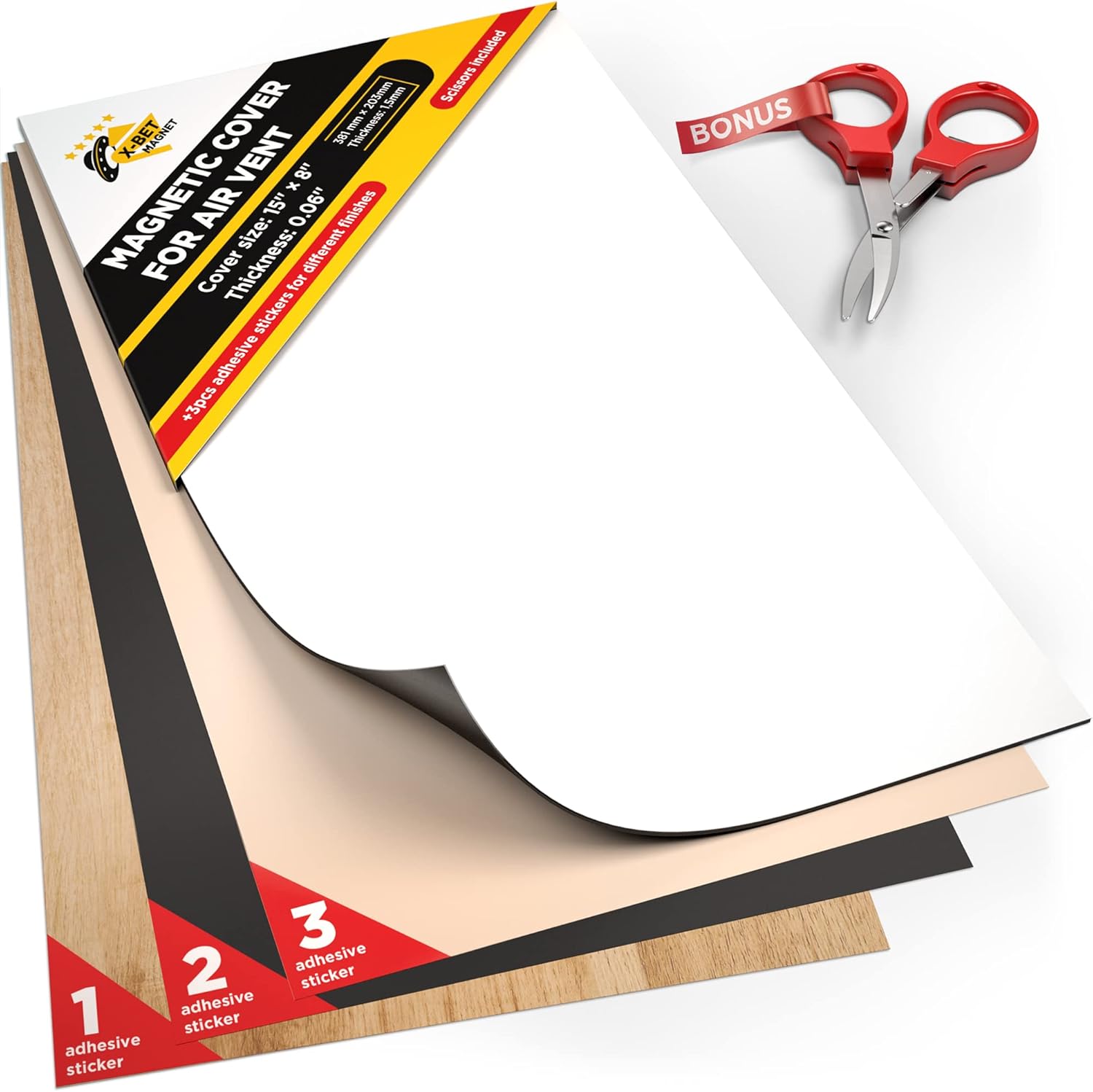 Registers, Grilles & Vents - Magnetic Air Vent Cover - AC Vent Cover - Flexible Magnet Vent Covers for Ceiling Floor Wall Vents - Air Register Cover - ​​Vent Blockers