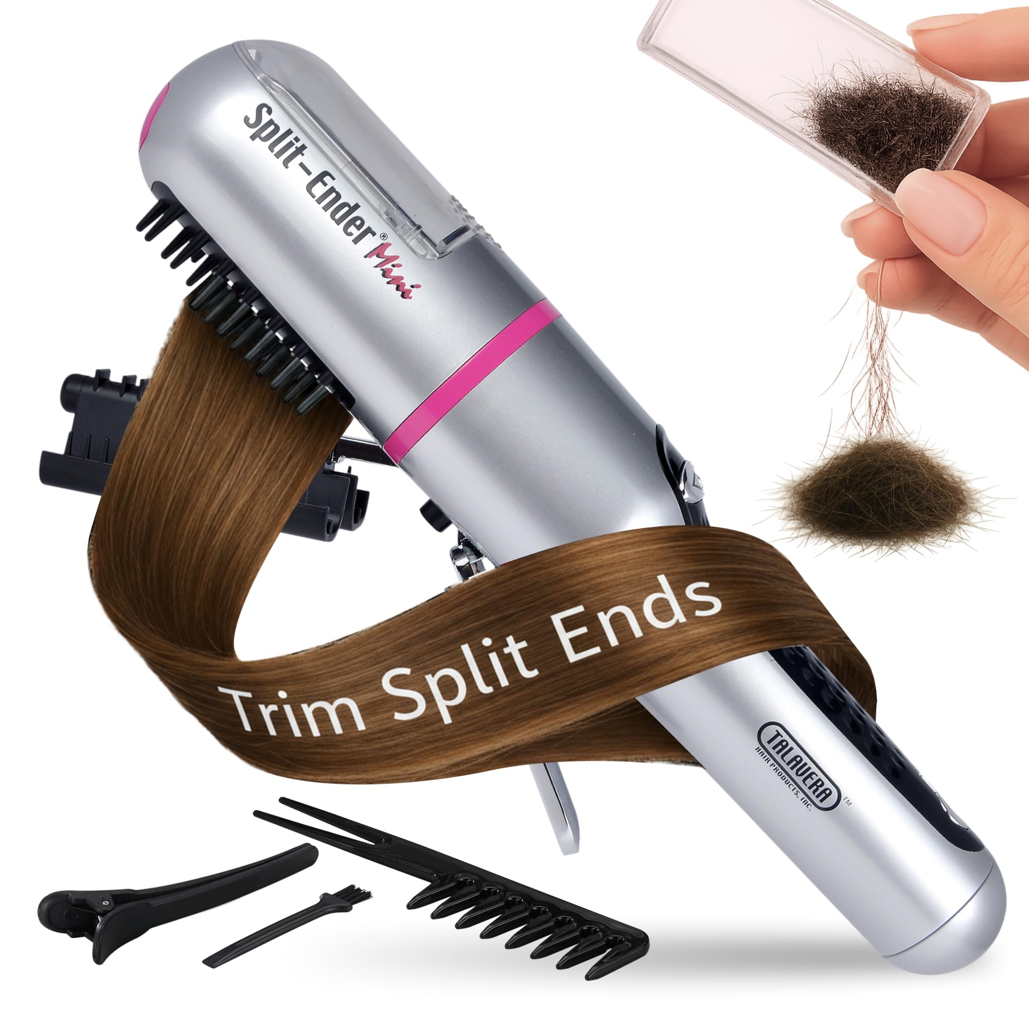 Split Ender Mini The Original Cordless Split End Hair Trimmer for Dry, Damaged and Brittle Split Ends - Pink