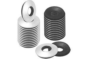M METERXITY 80-Pack EPDM Bonded Sealing Rubber Washers, 304 Stainless Steel 1/4" x 5/8" OD Neoprene Rubber Washers Gasket for