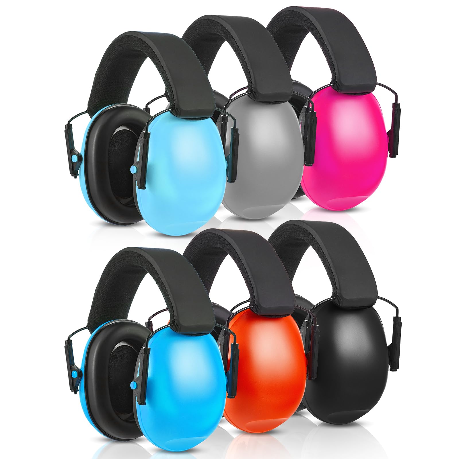 Photo 1 of Amylove 6 Pcs Kids Ear Protection Headphones 27db Noise Reduction Adjustable Earmuffs for Autism Sensory Toddler Children(Assorted Colors,Stylish Style)