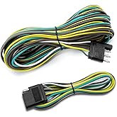 LIMICAR Trailer Wiring Harness Kit, 25ft Trailer Wire with 4 Flat Extension Connector, 4 Pin Flat Wishbond Wiring Light Kit f