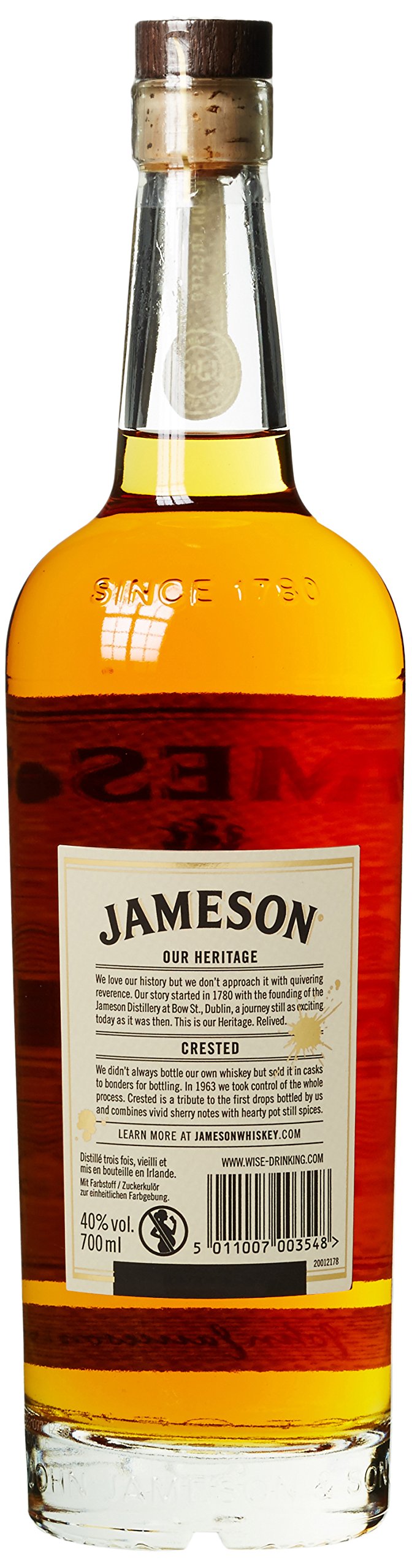Jameson Crested Ten Blended Irish Whiskey, Milder Whiskey aus Ex-Bourbon und Sherry Fässern, Whiskey aus Irland, 700ml 3