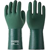 PACIFIC PPE Nitrile Chemical Resistant Gloves, Reusable Heavy Duty, Acid, Alkali and Oil Protection, Non-Slip, Large