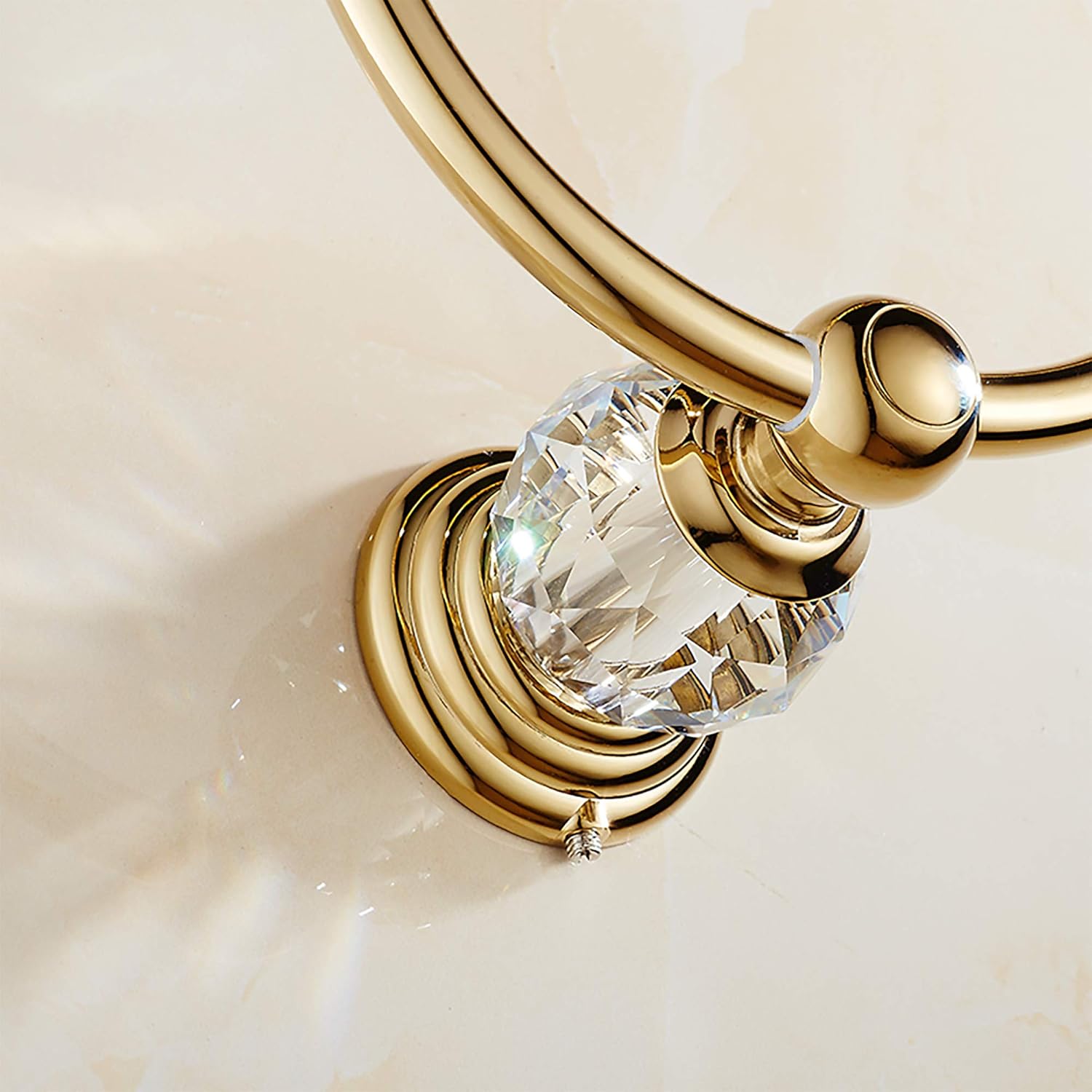 Aelce Towel Ring, for Bathroom and Kitchen, Towel Ring Chrome, Gold: Kitchen & Dining