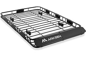 ARKSEN 64 x 39 x 4 Inch Upgrade Universal Roof Rack - 150Lbs Capacity Heavy Duty Rooftop Cargo Carrier with Extension for Car, SUV & Pickup, Durable Steel, Easy Install, Spacious Storage