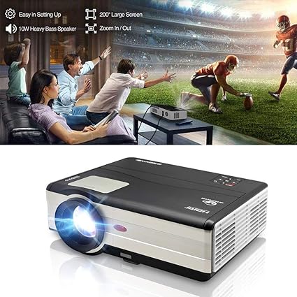 HD Video Projector 3500 Lumens 1080P Movie Gaming Projector LCD LED Multimedia HDMI USB TV AV VGA Audio for Laptop PC Smartphone DVD PS4 Xbox Wii Home ...