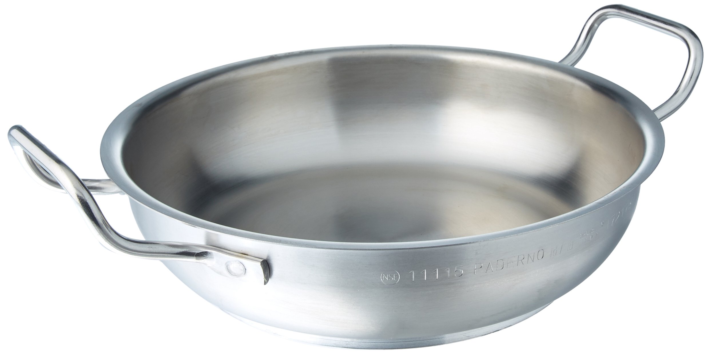 PADERNO Stainless Steel 7 Inch Paella Pan, 7 1/8"