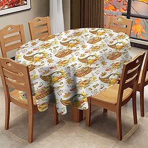 Amazon.com: shirlyhome Kitchen Tablecloth Thanksgiving ...