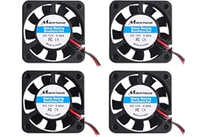 MakerFocus 4pcs 3D Printer Fan 12V, 40mm 12 Volt Fan 0.08A DC Mini Quiet Cooling Fan 40X40X10mm with 28cm Cable for 3D Printer, DVR and Other Small Appliances Series Repair Replacement