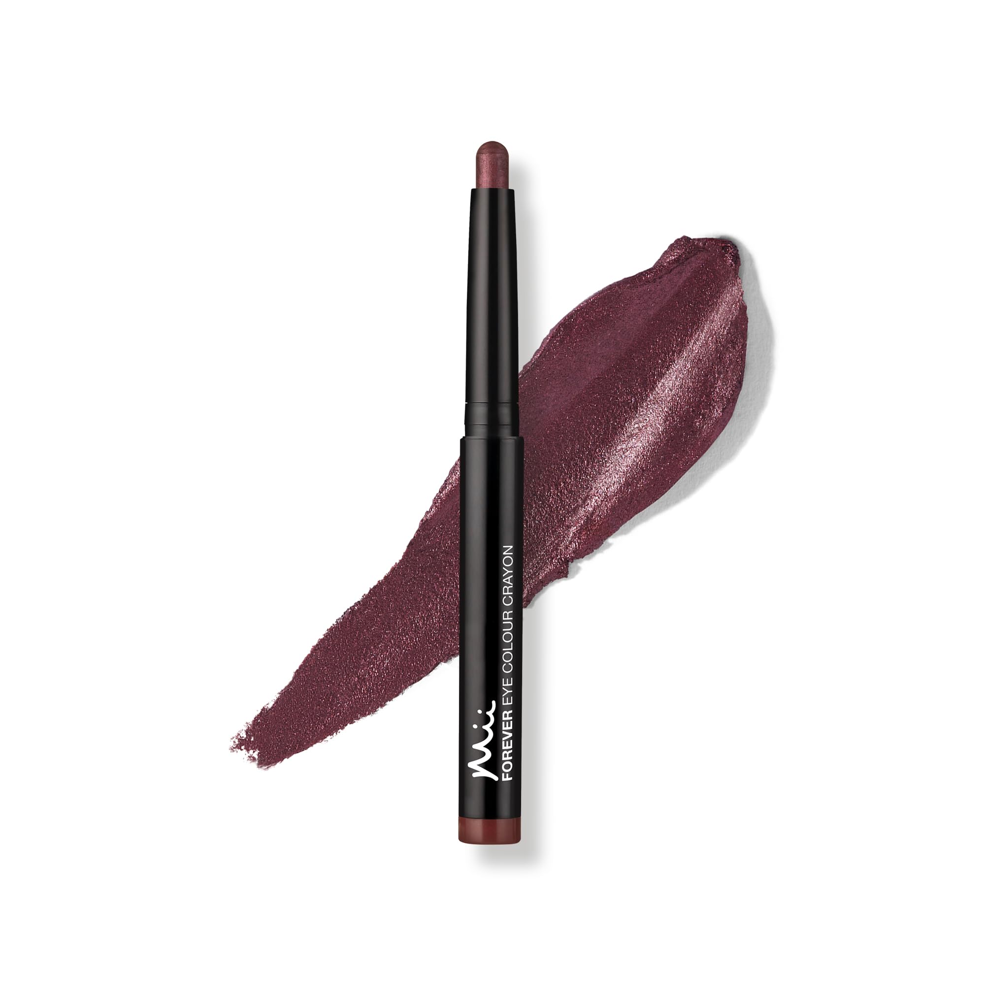 Mii Cosmetics Forever Eye Colour Crayon | Long-Lasting Cream Eyeshadow Stick | Highly Pigmented & Crease-Resistant | Multipurpose to Shape, Define, & Line Eyes | Metallic Bronze Aubergine | Mulberry
