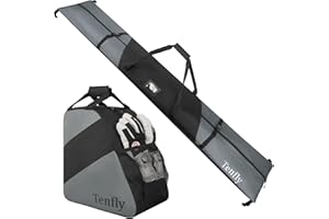 TENFLY Ski Bag and Boot Bag Combo, Snow Ski Bags for Air Travel, Water- resistant Safety Reinforce Ski Travel Bag