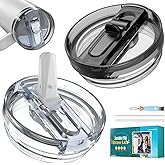 2 Pack 40oz Leak Proof Lid for Stanley, Detachable ProTour Flip Straw Lid for Stanley, No Spill 40 oz Tumbler Lids, BFA-FREE Cup Accessories
