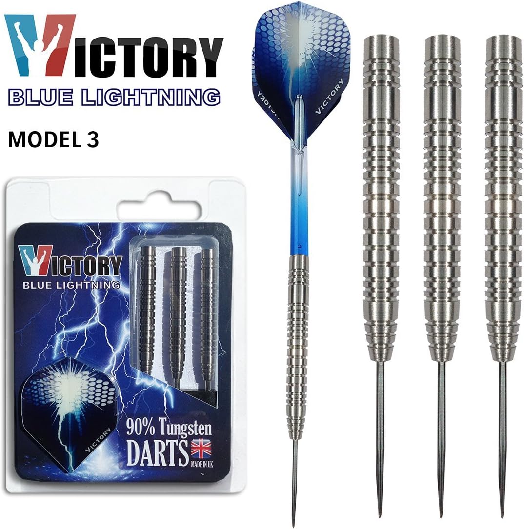 Victory Darts Blue Lightning Model 3 (M3) 90% Tungsten Steel Tip Darts