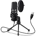USB Microphone, TKGOU Computer Condenser Recording Microphones.for PC,PS4,Laptop,Desktop,Tripod Stand,Pop Filter,Shock Mount.