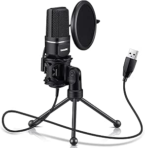 USB Microphone, TKGOU Computer Condenser Recording Microphones.for PC,PS4,Laptop,Desktop,Tripod Stand,Pop Filter,Shock Mount. for Gaming,Streaming,Podcast,YouTube,Voice Over,Skype,Twitch,Plug&amp;Play Mic