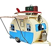 VANLAXY Travel Car Model Camper Van Trailer RV Motorhome Iron Vehicles | Campsite Retro Industrial Steampunk Cute Diecast Decor Present Surprise for Boyfriend Caraholic Travelogue Adventurers Man