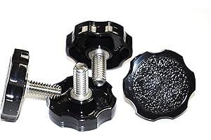 LOCEZY 5/16-18 x 3/4" Rosette Thumb Screw Thumb Screws Thumbscrew Stainless Steel Clamping Knobs Black (4)