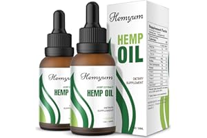 HEMYUM (2-Pack) Hemp Oil Drops High Potency-1,000,000 Maximum Strength Natural Hemp Oil-Organic Hemp Oils Extract with Vegan, Non-GMO, Grown and Made in USA