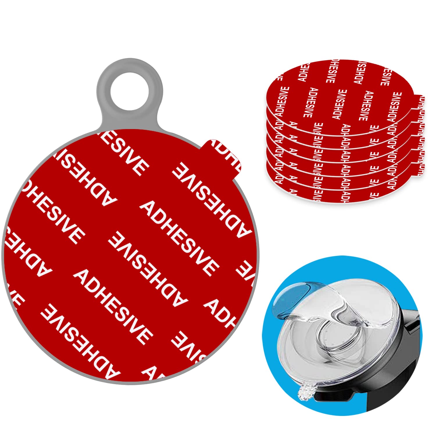 Dashboard Pad Mounting Disk Sticky Adhesive Replacement Kit, Anteel 6pcs 3.15"(80mm) Circle Heat Resistant Double-Sided Stickers for Suction Cup Car Phone Holder Disc & Windshield Dash Cam