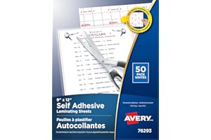 Avery Self-Adhesive Laminating Sheets, 9" x 12", Clear Self Adhesive Permanent Contact Paper, No Heat, No Machine Needed, DIY