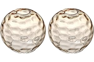 CJY CHENJINYAN 6.3 Inch Replacement Clear Hammer Glass Lamp Shade Light Fixture,for Replacement Wall Sconce Pendant Light Ceiling Light Chandelier Shade,Factory Outlet (Amber Glass, 2 Pack)