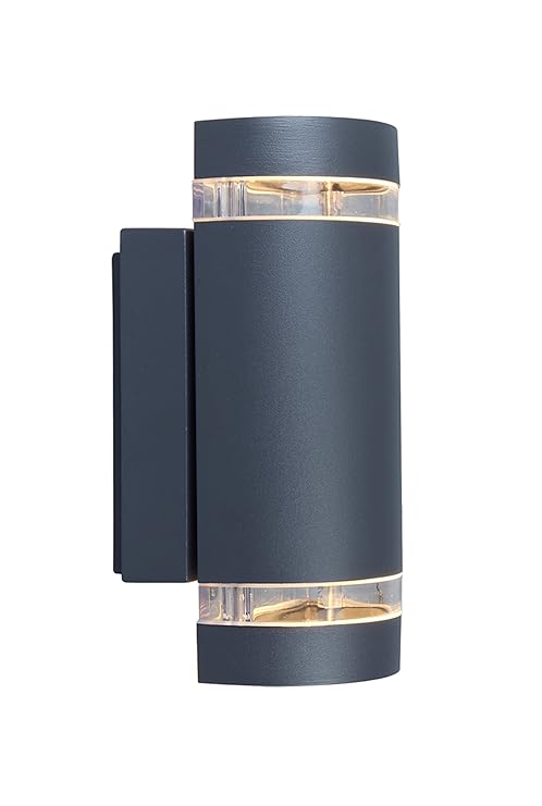 Eco Light Moderne Außenwandleuchte Focus Up- und Downlight, Fassung GU10, IP44 6040 GR