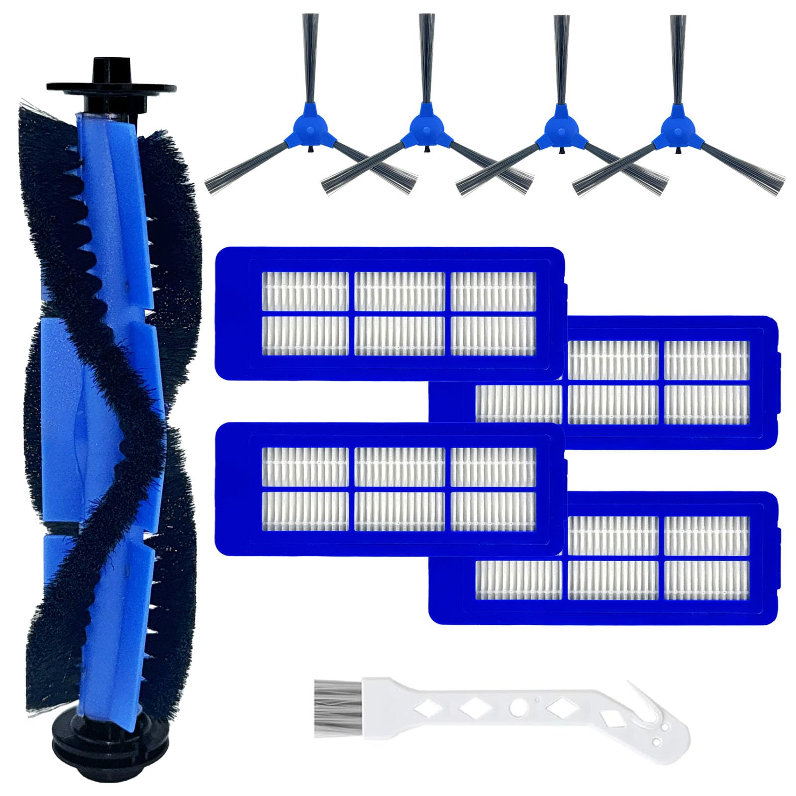 Photo 1 of 10 Pack Replacement Parts for eufy RoboVac 11S Max, Accessories Kit for 15C Max, 30C Max, G20, G20 Hybrid,G30, G30 Edge, Includes 1 Roller Brushes, 4 Filters, 4 Side Brushes,1 Cleaning Brush