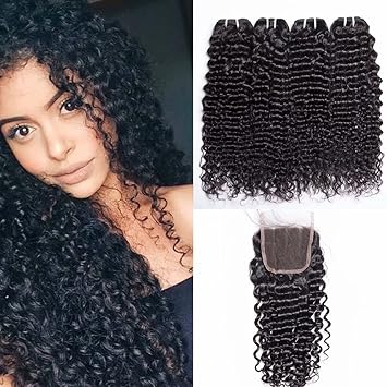 Amazon Com Maxine 3 Bundles Brazilian Hair 9a Deep Curly Wave