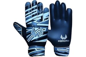 WEMORA Soccer Goalie Gloves with 5MM Strong Grip Palm Breathable and Double Wrist Goalkeeper Gloves for Kids Youth
