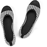 Frank Mully Women’s Ballet Flat Shoes Knit Dress Shoes Round Toe Slip On Ballerina Flats for Woman Low Wedge Comfort Soft