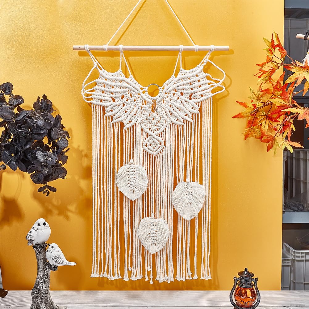 ORIGACH DIY Macrame Eagle Wall Hanging Tapestry kit Handmade Beige Eagle Door Hanging kit with Step by Step Instruction Tutorials Hand Woven Macrame Wall Hanging Decor for Living Room Bedroom Decor