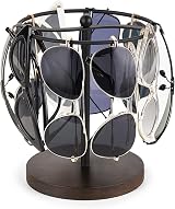 Mkono Sunglasses Organizer Glasses Holder Stand with Wood Base, 12 Pairs, Black view 6