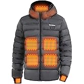 ORRNIKKO Mens Heated Jacket with Battery Pack 12V 20000mAh - Lightweight Electric Heated Coat for Men with Heating Gloves