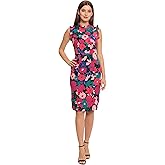 Maggy London Womens Ruffle Neck and Armhole Sheath Dress