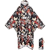 ANYOO Waterproof Rain Poncho for Adults Lightweight Raincoat for Men Women Jacket Coat Hooded for Hiking Outdoor Activities