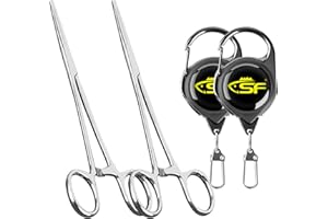 SF Fly Fishing Tools Kit Includes a Fishing Knot Tool and Line Clipper, Zinger Retractor and Hook Remover Forceps.