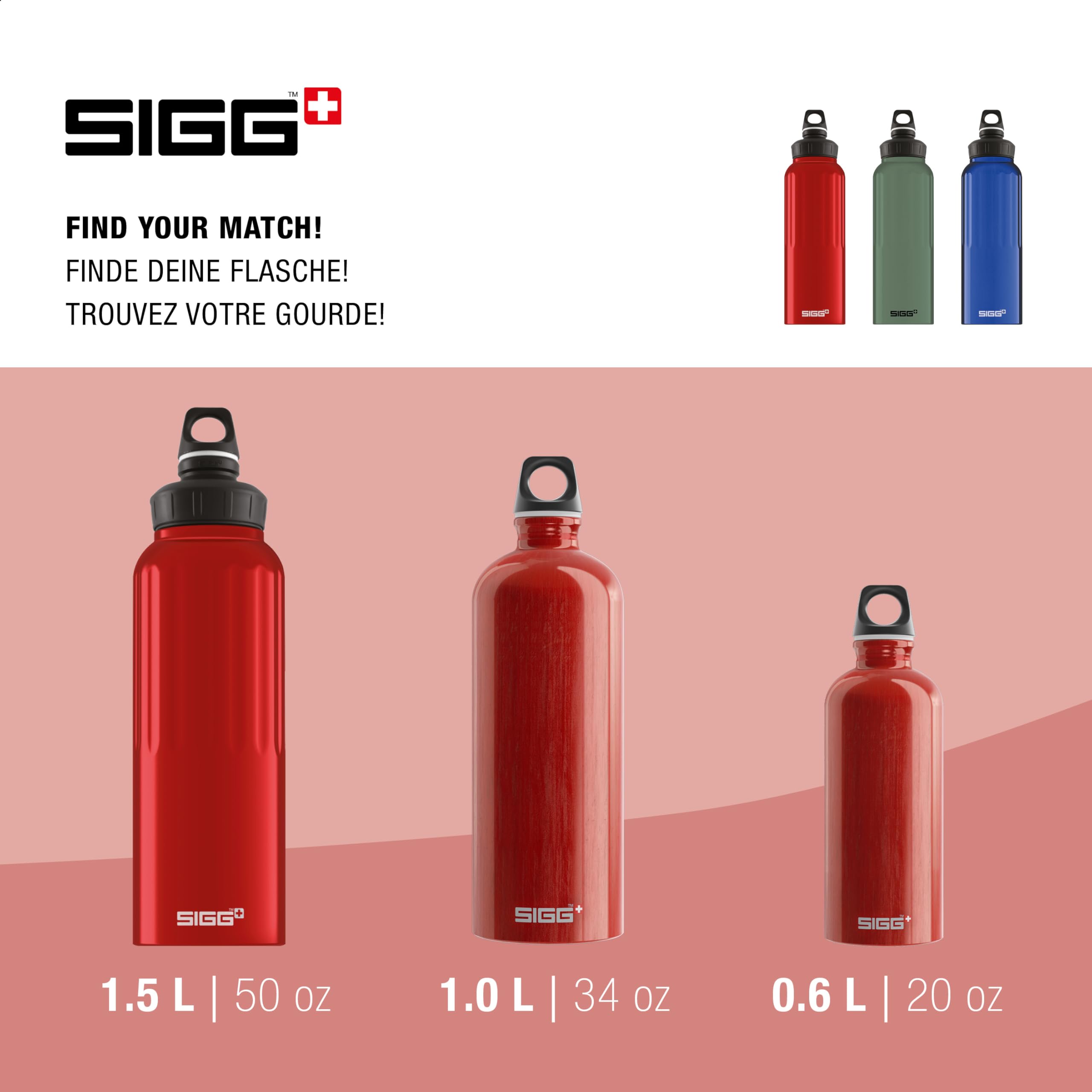 SIGG - Outdoor Water Bottle - WMB Traveller 51 OZ - Swiss Made - Carbonated Drinks - Leakproof, Recycled, Carbon Neutral