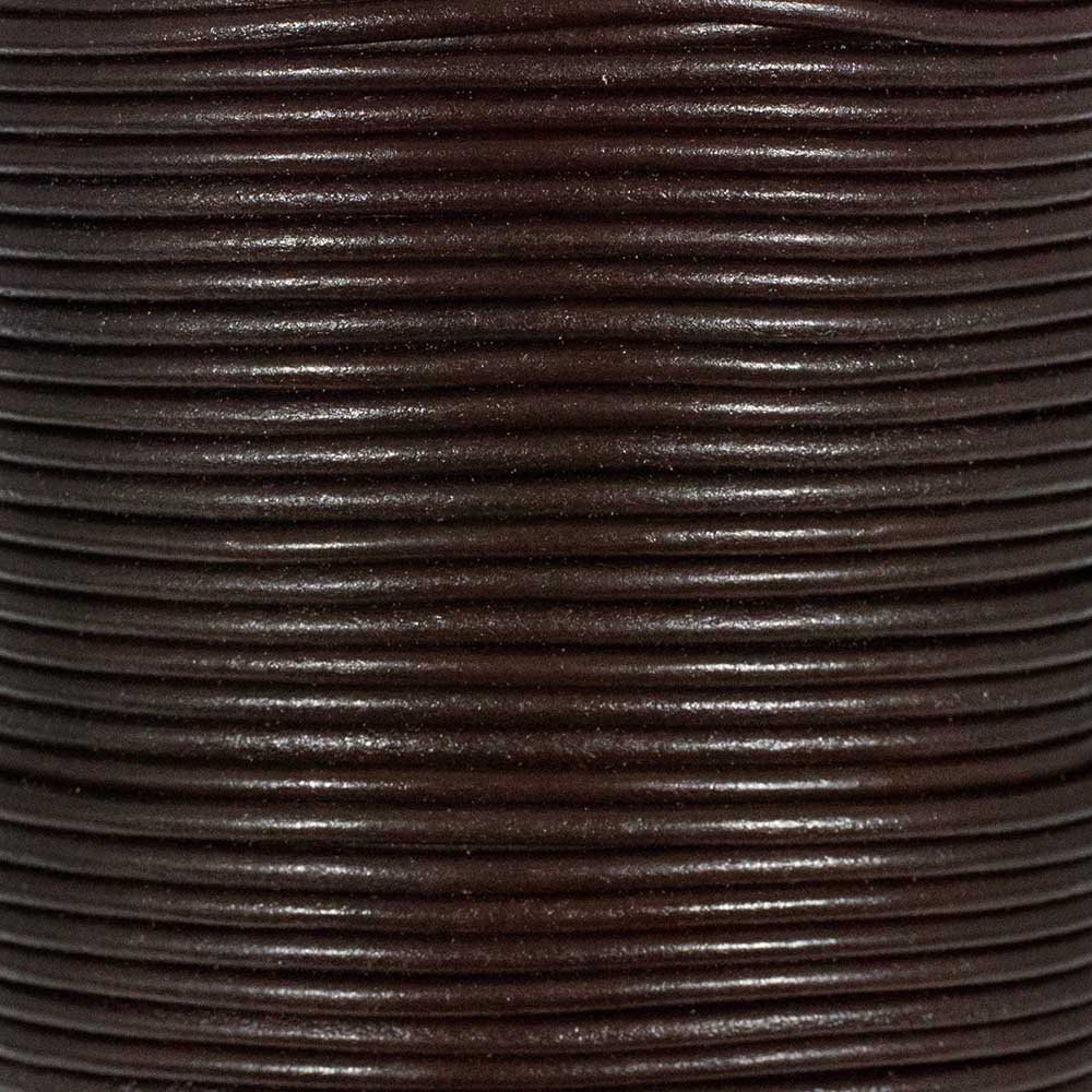 25 Yard of Round Leather Cord (Red Brown, 3mm)